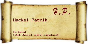Hackel Patrik névjegykártya